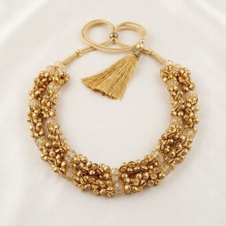 Handcrafted Jewelry Golden Ghungroo Beaded Necklace